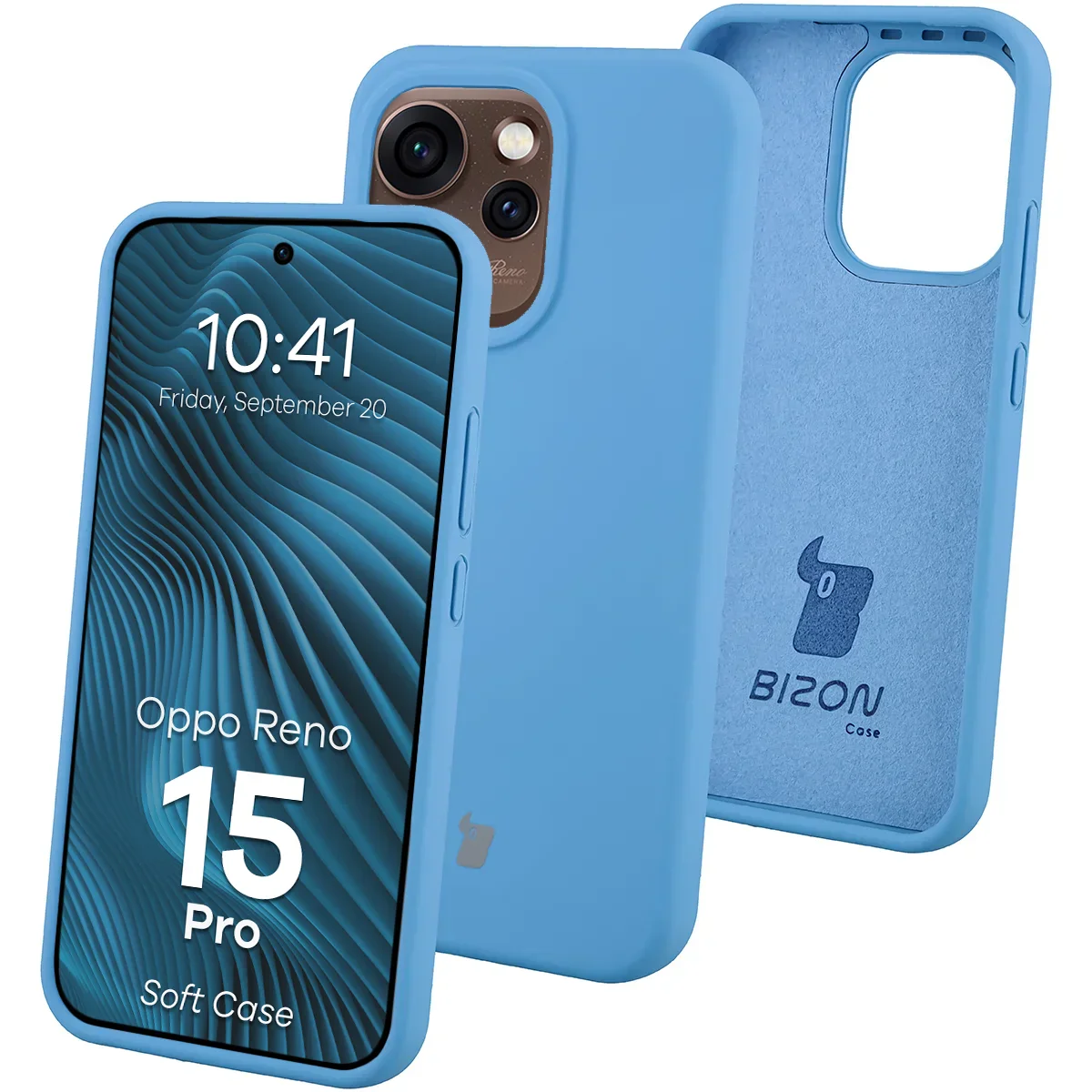 Silikon Handyhülle für Oppo Reno 15 Pro, Bizon Soft Case, Blau