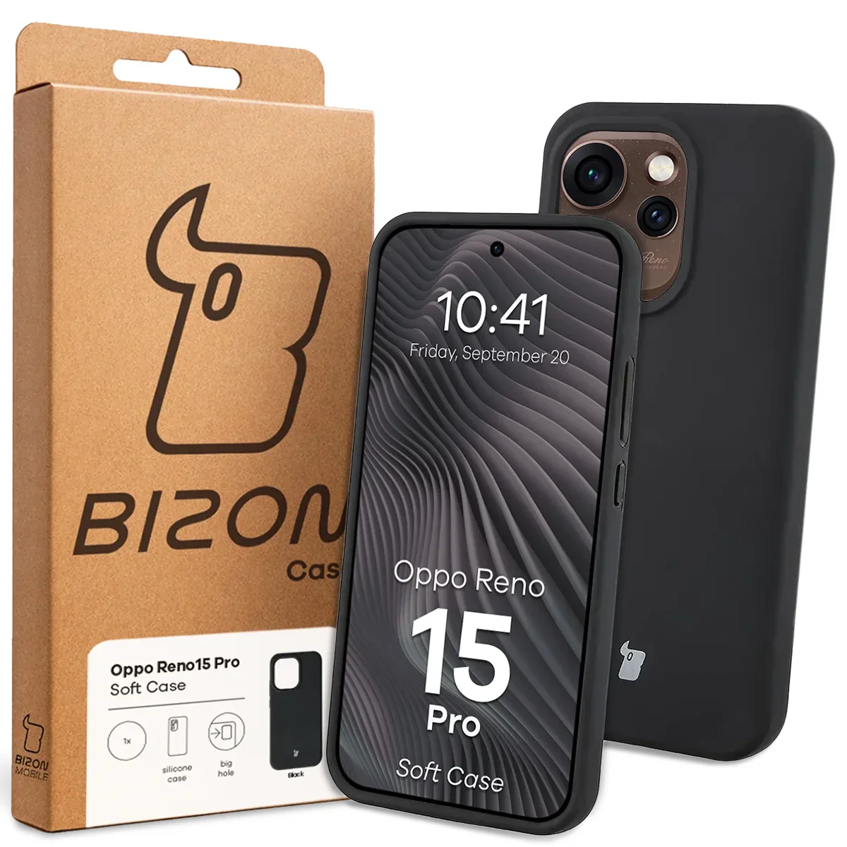 Silikon Handyhülle für Oppo Reno 15 Pro, Bizon Soft Case, Schwarz - Image 7