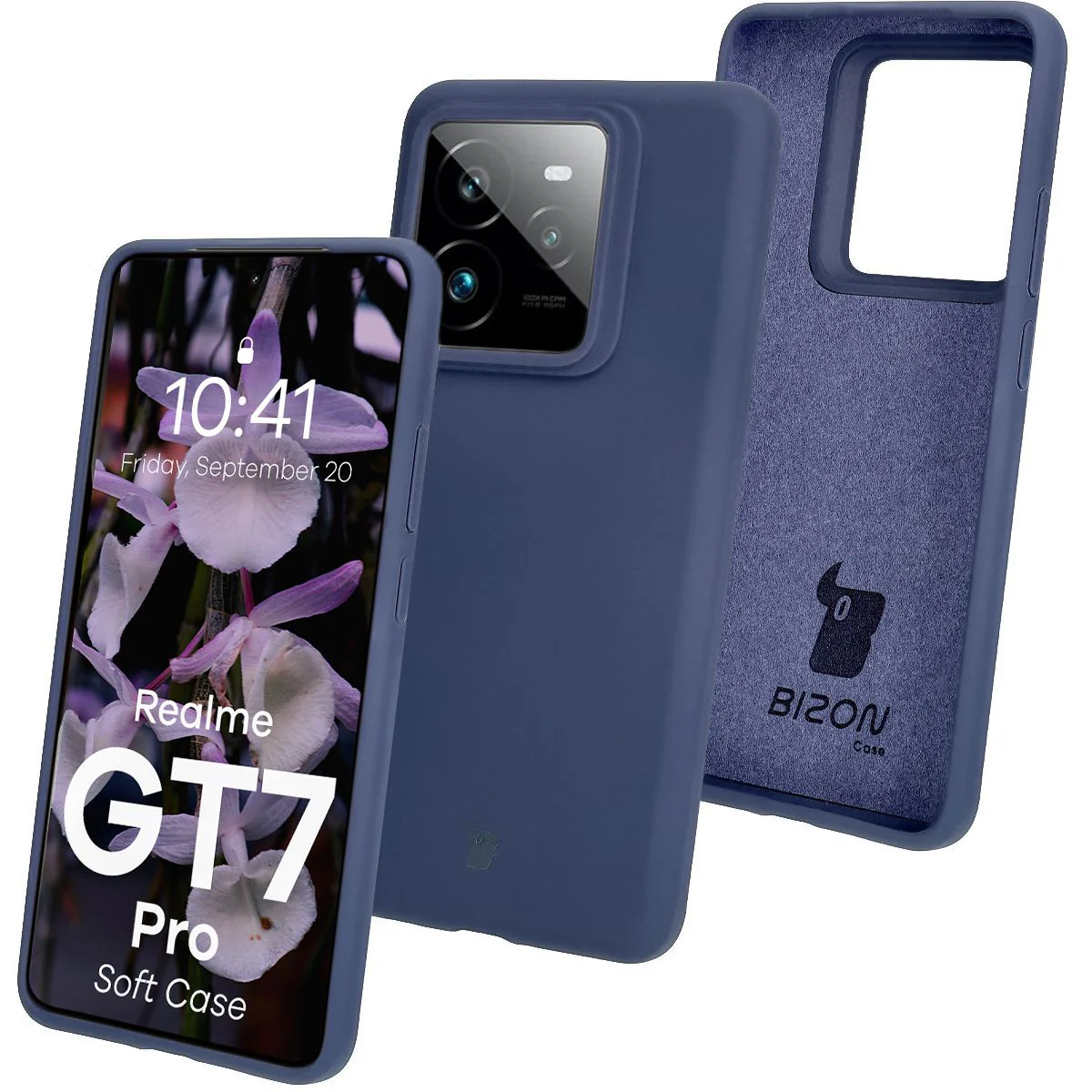 Silikon Handyhülle für Realme GT 7 Pro, Bizon Soft Case, Dunkelblau