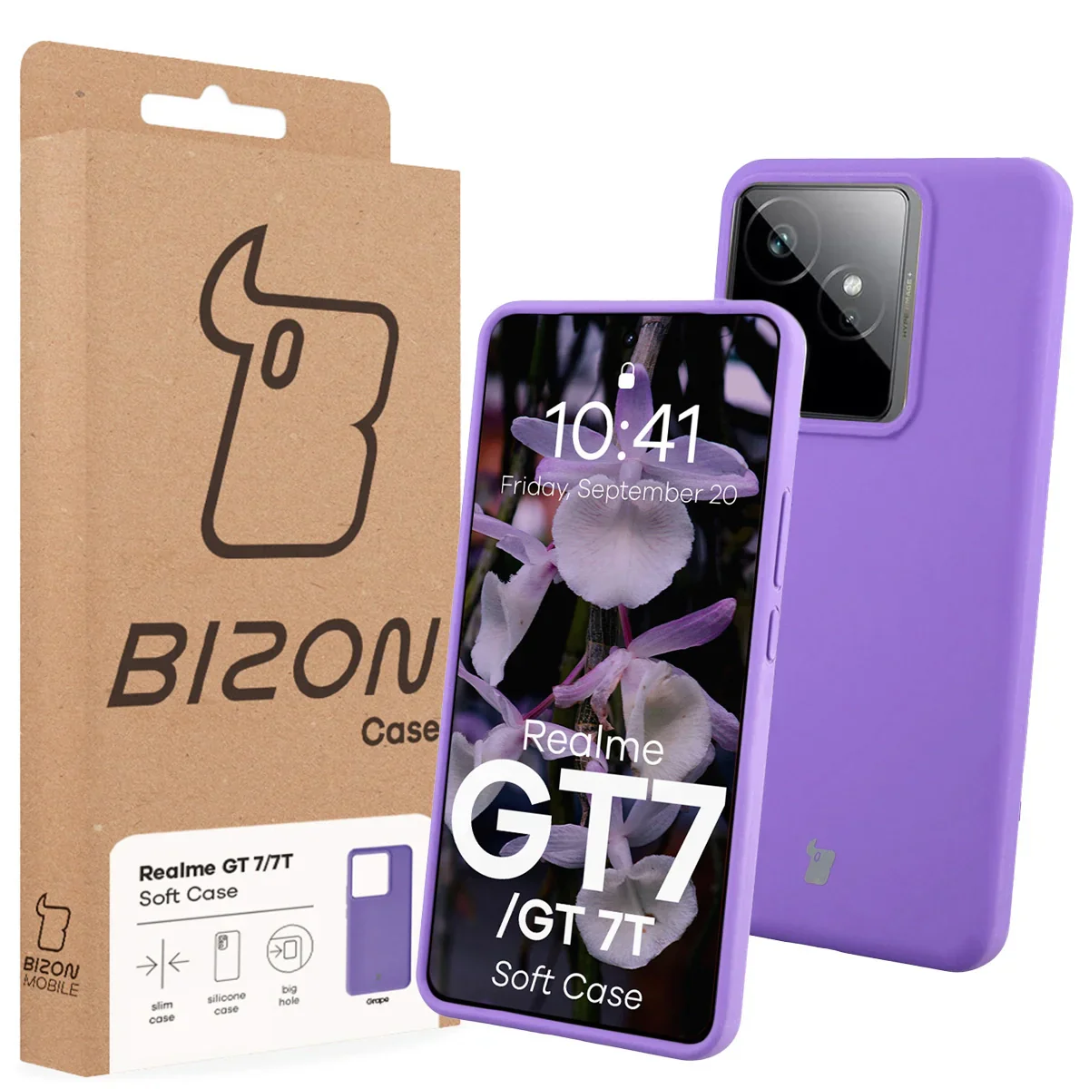 Silikon Handyhülle für Realme GT 7 / 7T, Bizon Soft Case, Violett - Image 7