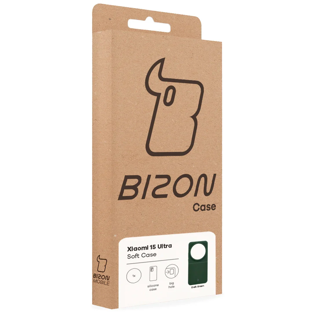 Silikon Handyhülle für Xiaomi 15 Ultra, Bizon Soft Case, Dunkelgrün - Image 7