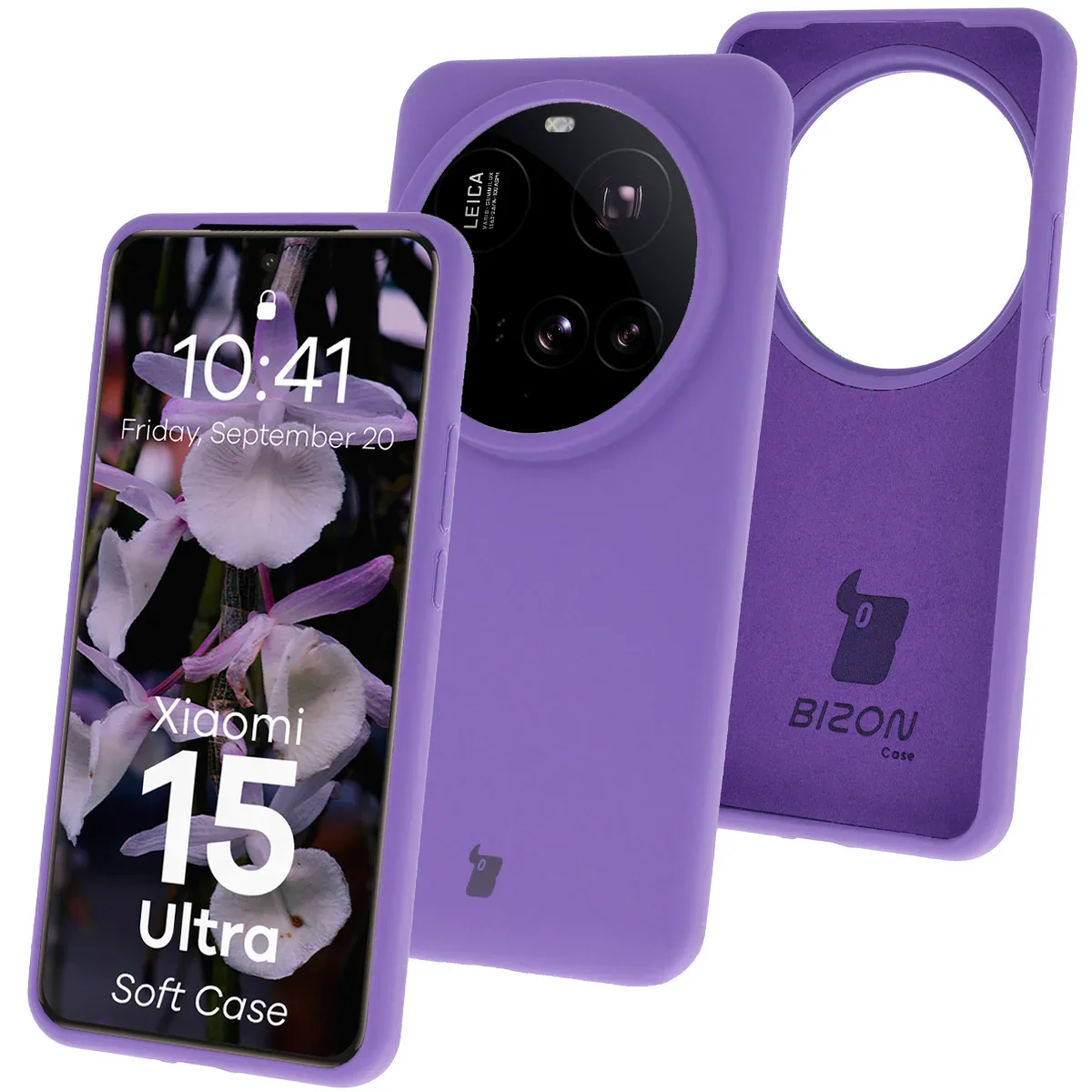 Silikon Handyhülle für Xiaomi 15 Ultra, Bizon Soft Case, Violett