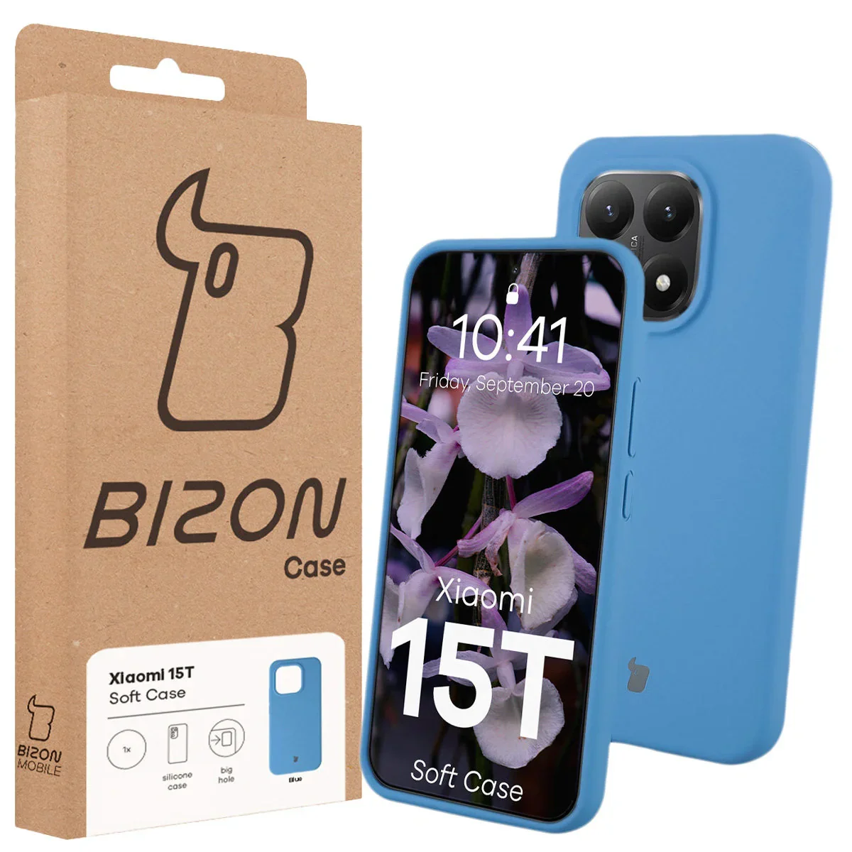 Silikon Handyhülle für Xiaomi 15T, Bizon Soft Case, Blau - Image 7