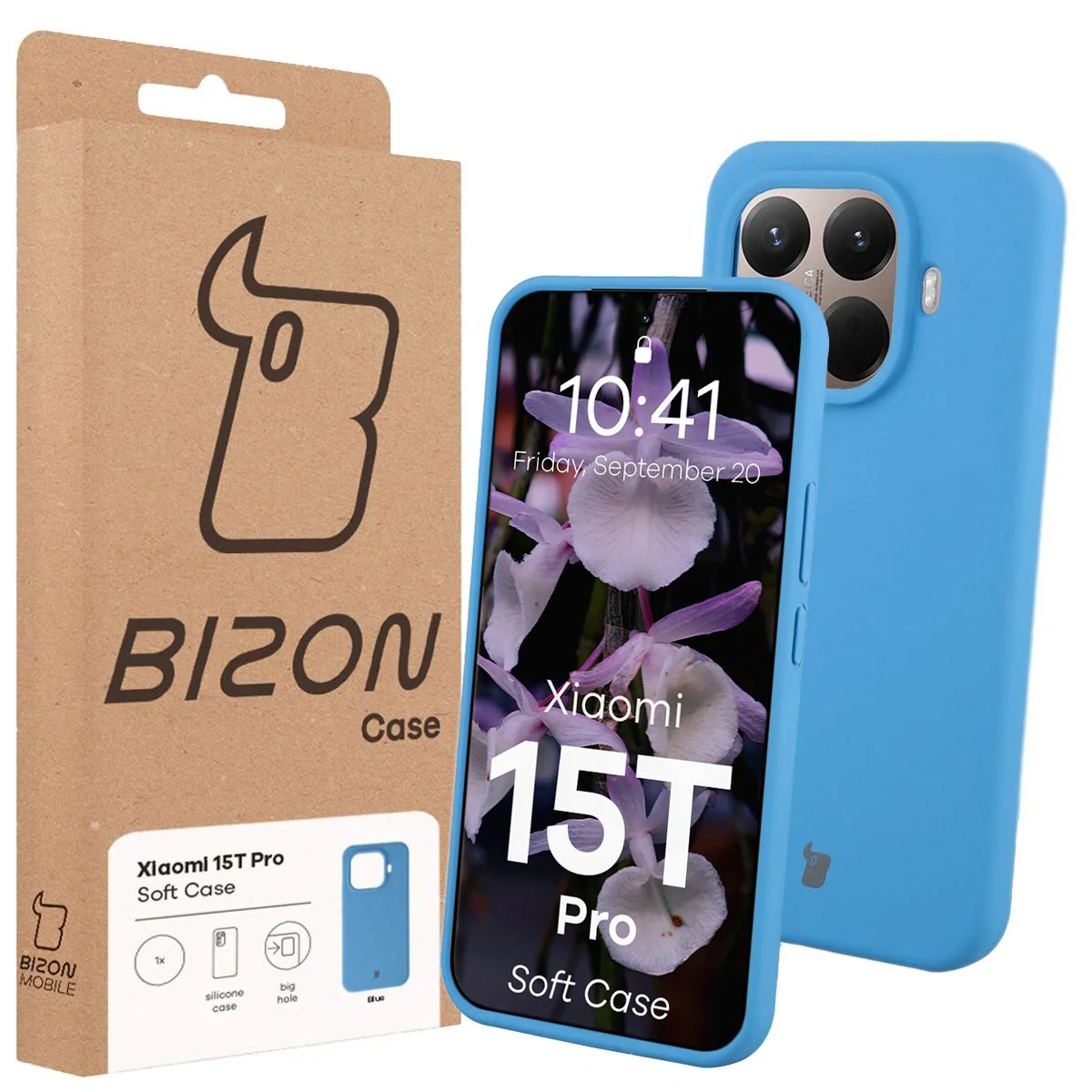 Silikon Handyhülle für Xiaomi 15T Pro, Bizon Soft Case, Blau - Image 7