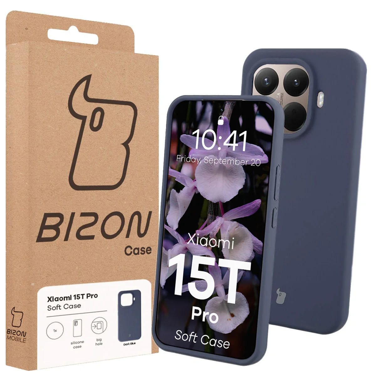 Silikon Handyhülle für Xiaomi 15T Pro, Bizon Soft Case, Dunkelblau - Image 7