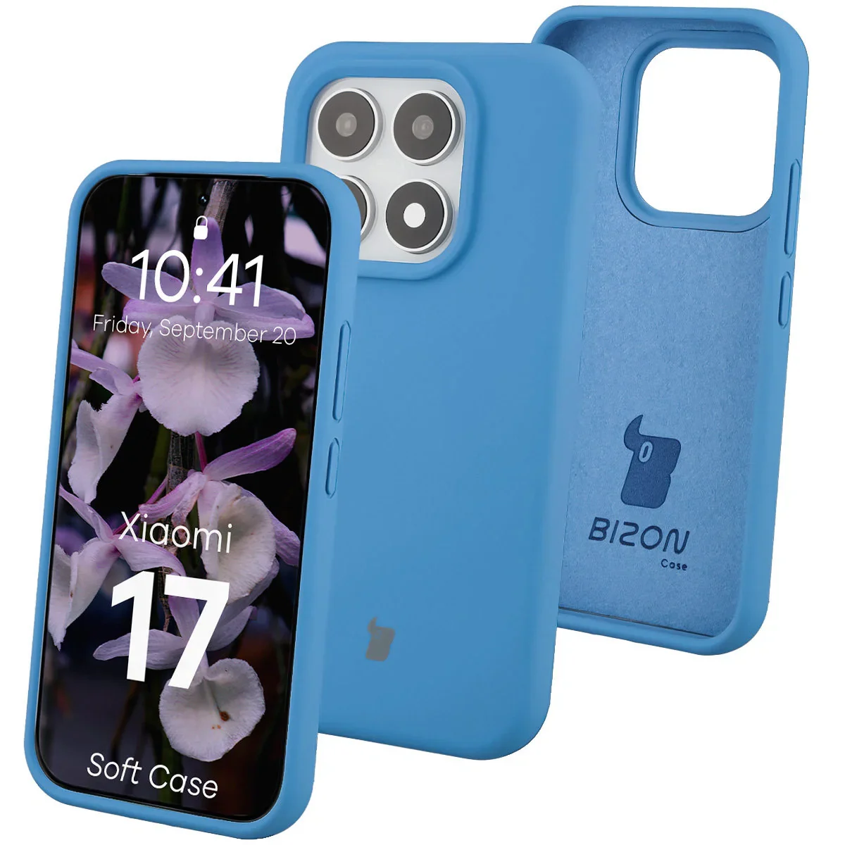 Silikon Handyhülle für Xiaomi 17, Bizon Soft Case, Blau