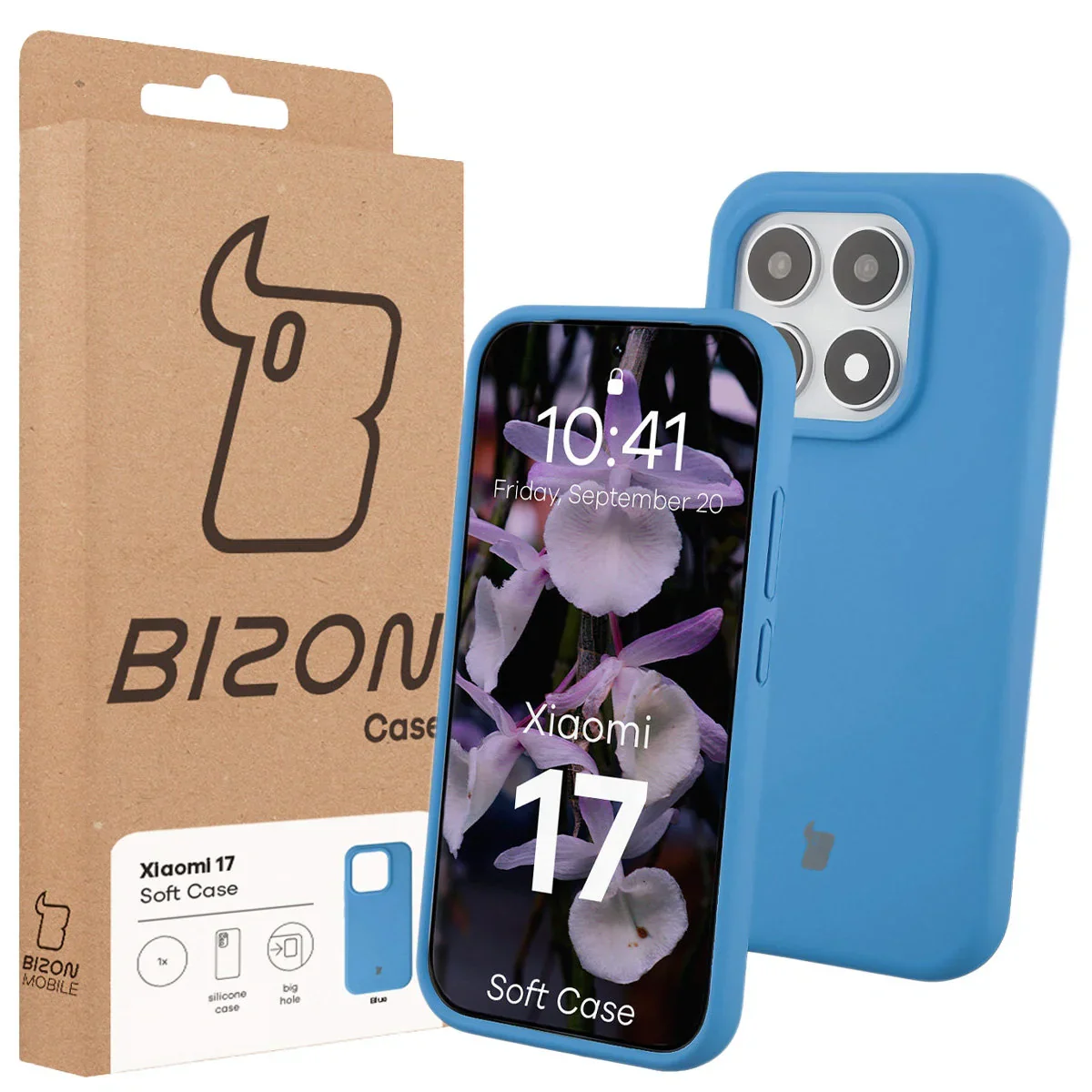 Silikon Handyhülle für Xiaomi 17, Bizon Soft Case, Blau - Image 7