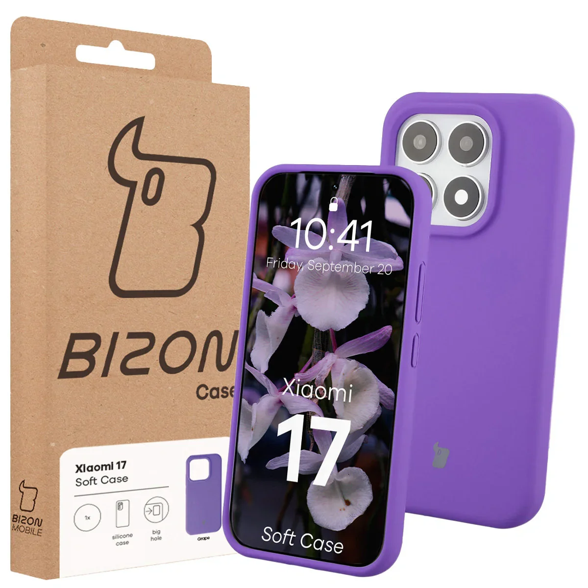 Silikon Handyhülle für Xiaomi 17, Bizon Soft Case, Violett - Image 7