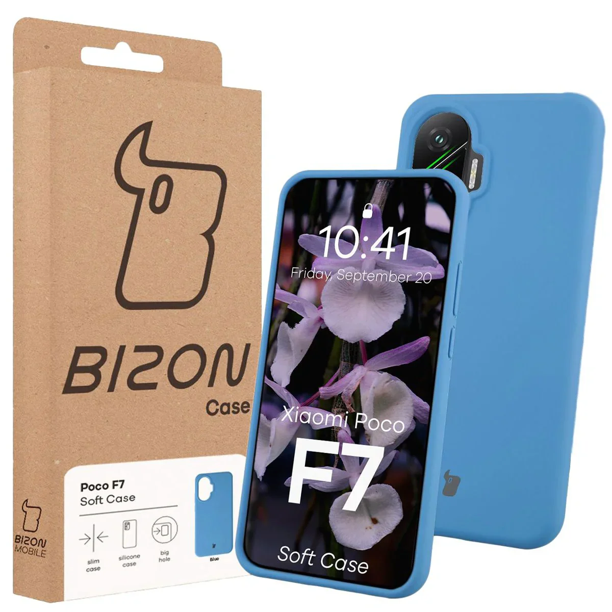 Silikon Handyhülle für Xiaomi POCO F7, Bizon Soft Case, Blau - Image 7