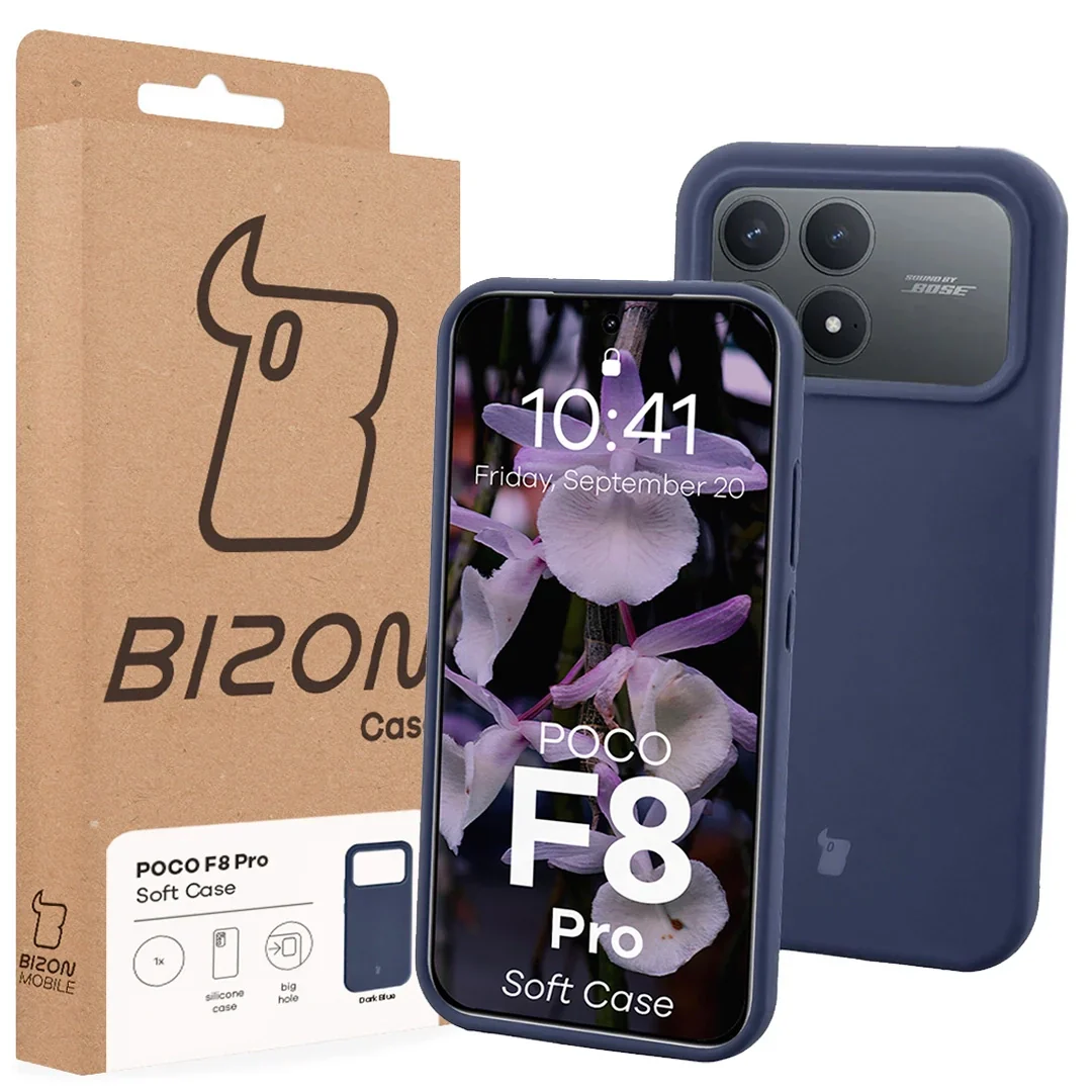 Silikon Handyhülle für Xiaomi POCO F8 Pro, Bizon Soft Case, Dunkelblau - Image 7
