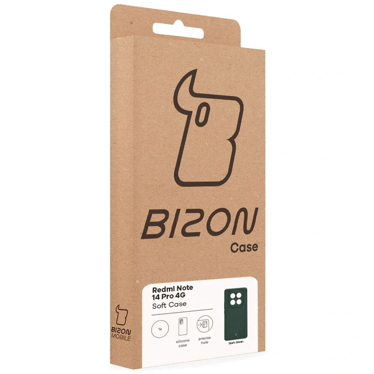 Silikon Handyhülle für Xiaomi Redmi Note 14 Pro 4G, Bizon Soft Case, Dunkelgrün - Image 7