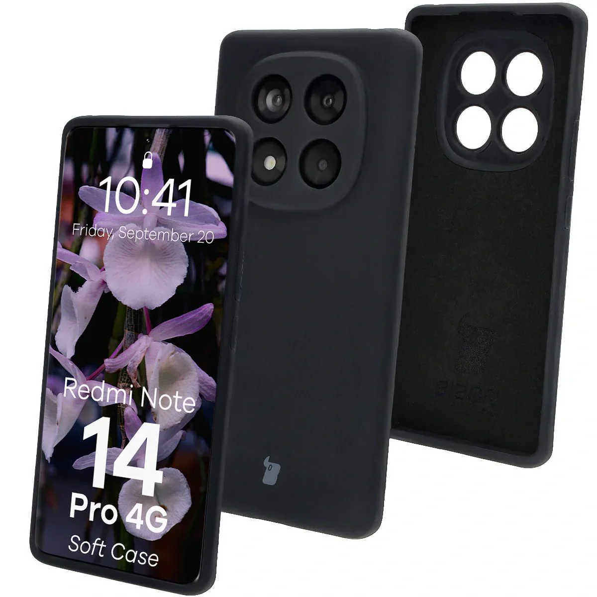 Silikon Handyhülle für Xiaomi Redmi Note 14 Pro 4G, Bizon Soft Case, Schwarz