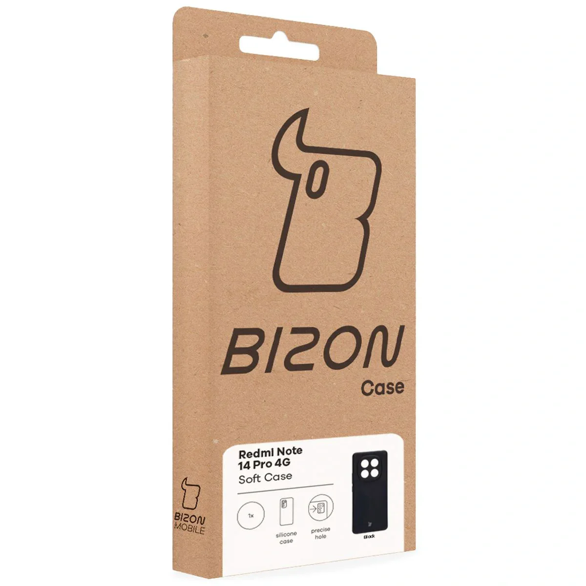 Silikon Handyhülle für Xiaomi Redmi Note 14 Pro 4G, Bizon Soft Case, Schwarz - Image 7