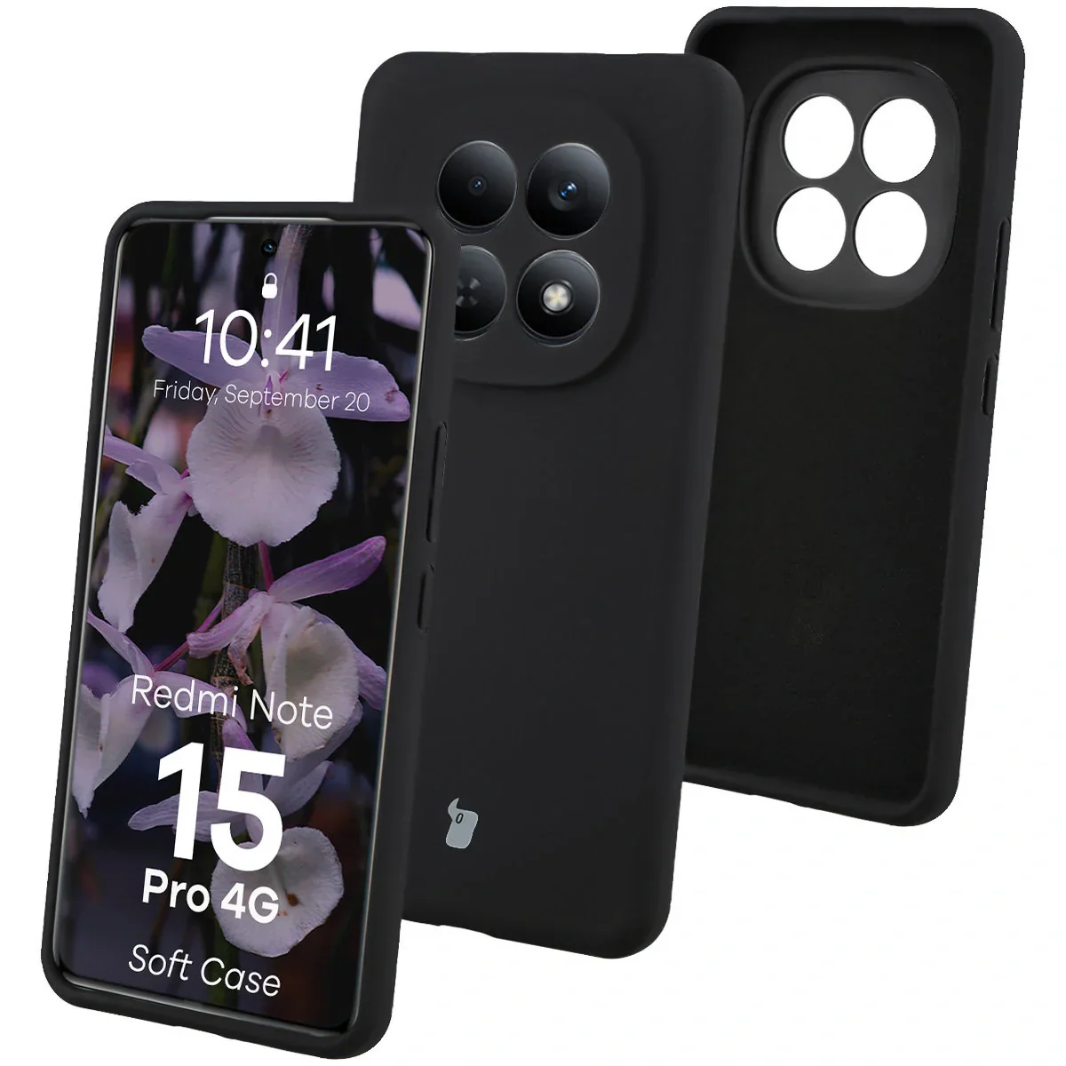 Silikon Handyhülle für Xiaomi Redmi Note 15 Pro 4G, Bizon Soft Case, Schwarz