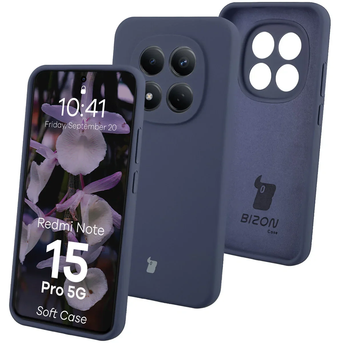 Silikon Handyhülle für Xiaomi Redmi Note 15 Pro 5G, Bizon Soft Case, Dunkelblau