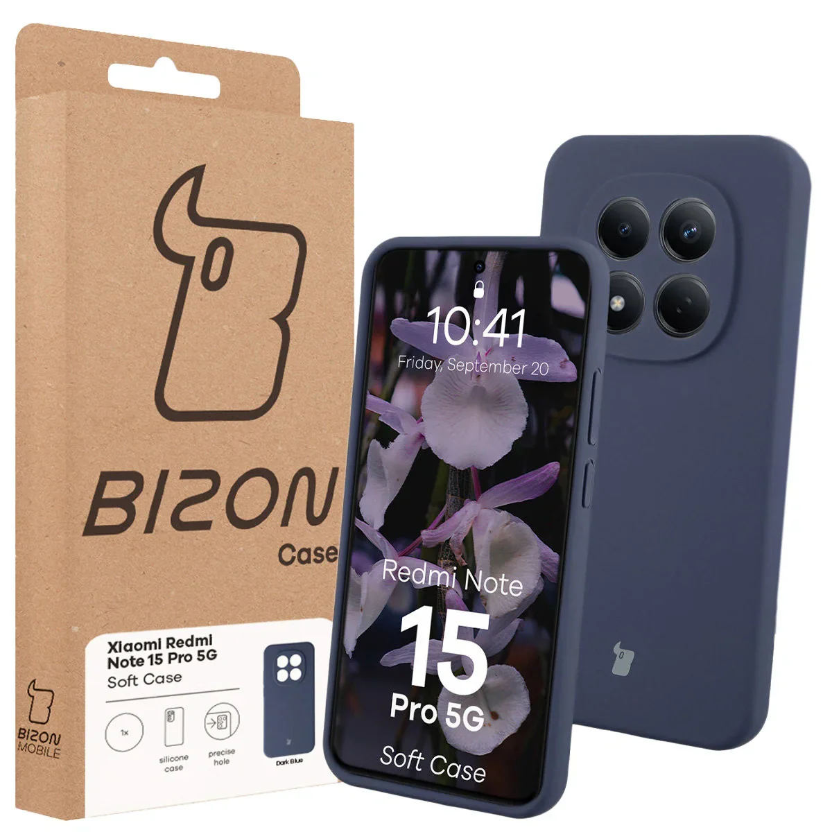 Silikon Handyhülle für Xiaomi Redmi Note 15 Pro 5G, Bizon Soft Case, Dunkelblau - Image 7