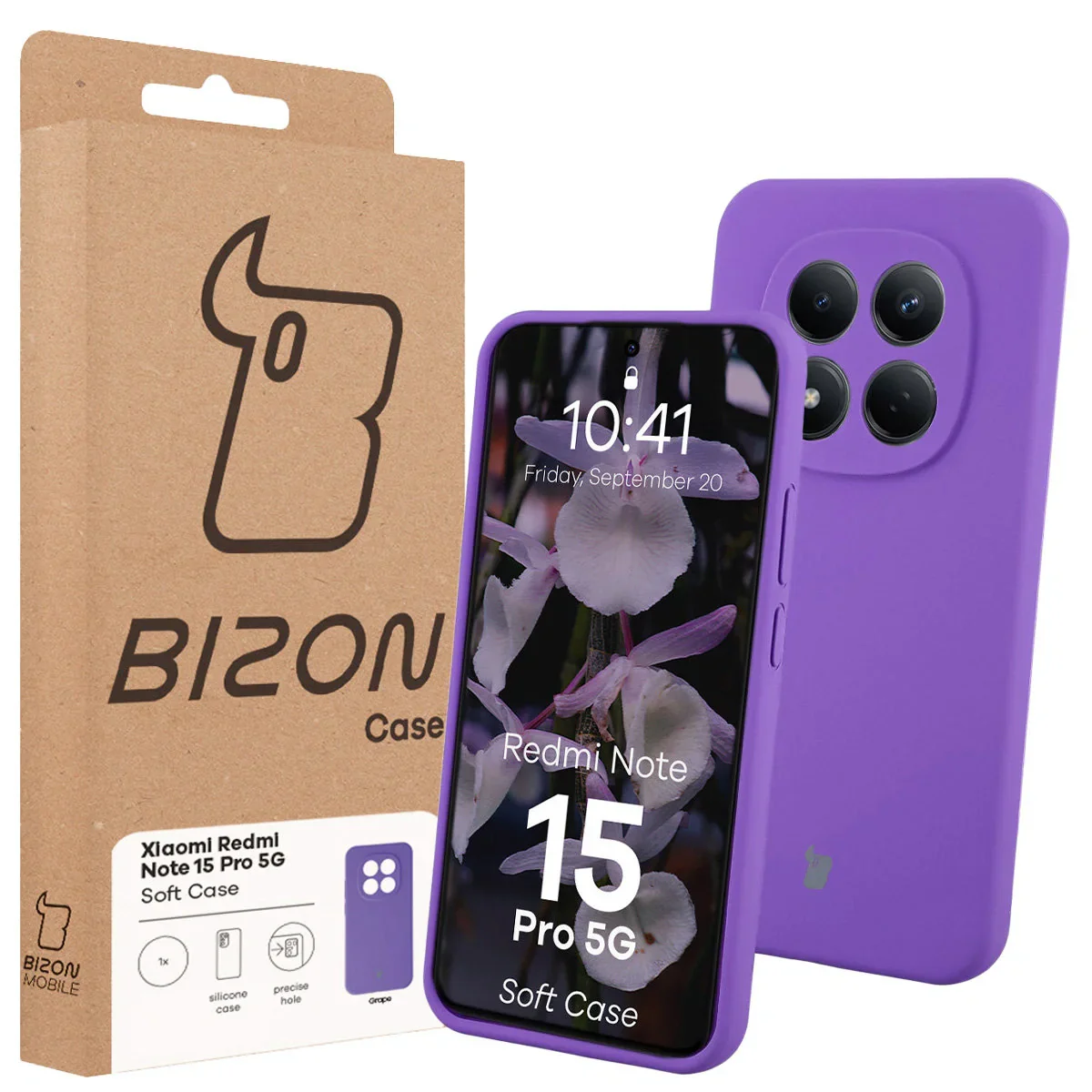 Silikon Handyhülle für Xiaomi Redmi Note 15 Pro 5G, Bizon Soft Case, Violett - Image 7