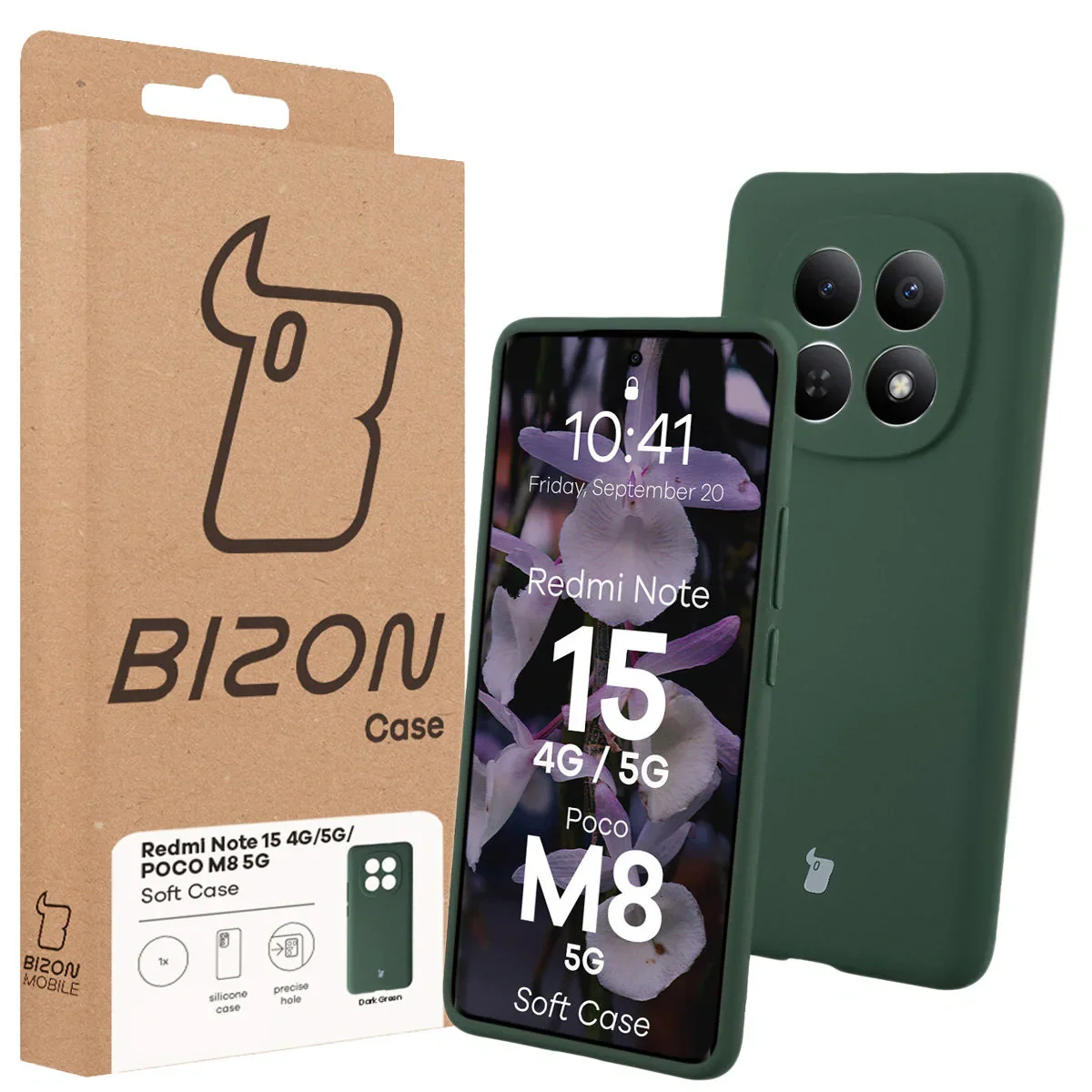 Silikon Handyhülle für Xiaomi Redmi Note 15 / POCO M8 5G, Bizon Soft Case, Dunkelgrün - Image 7