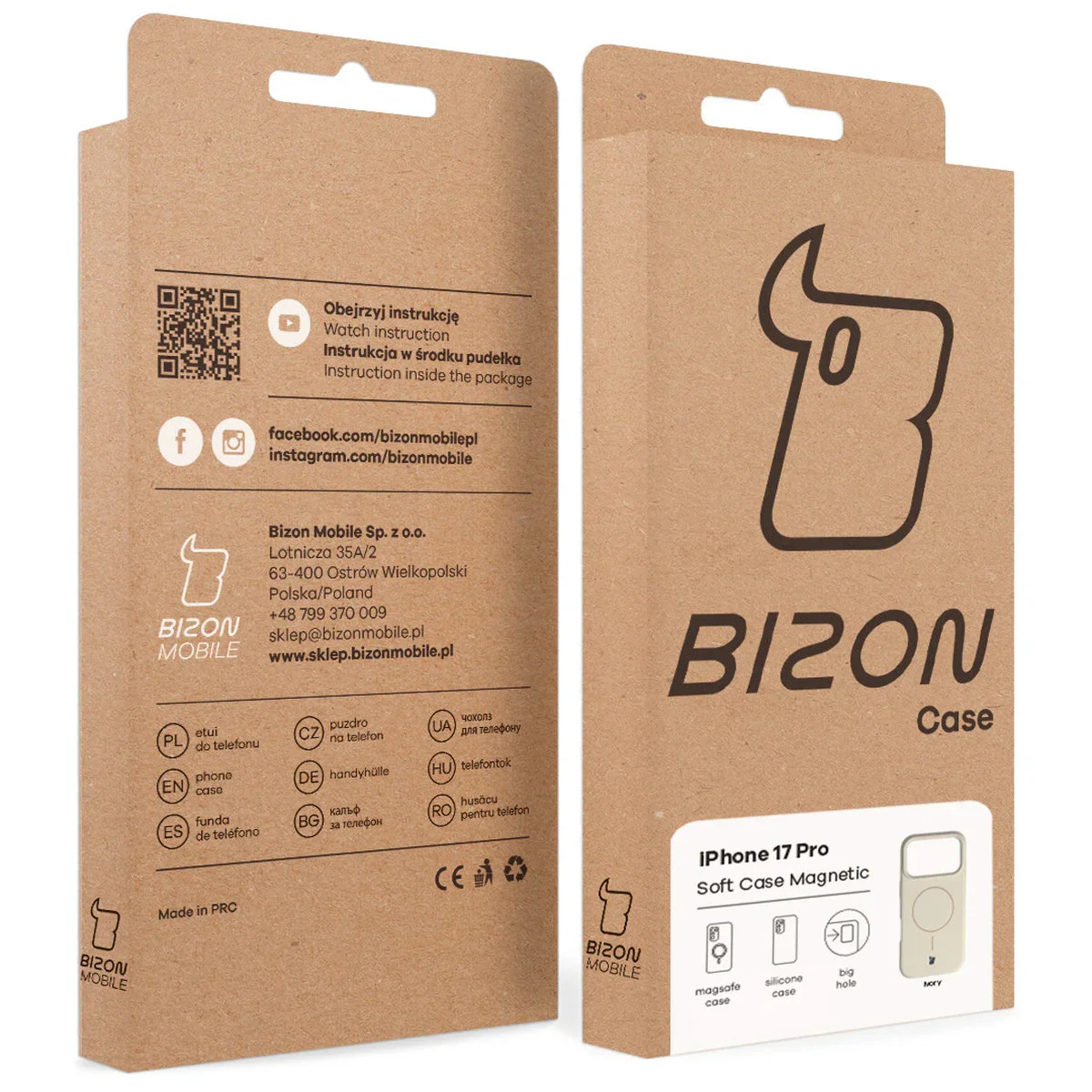 Silikon Handyhülle mit Magnetring für iPhone 17 Pro, Bizon Soft Case Magnetic, Écru - Image 9