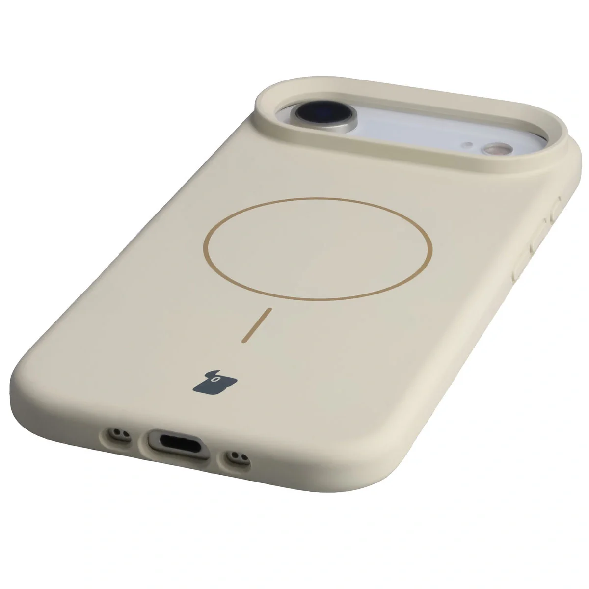Silikon Handyhülle mit Magnetring für iPhone Air, Bizon Soft Case Magnetic, Écru - Image 3
