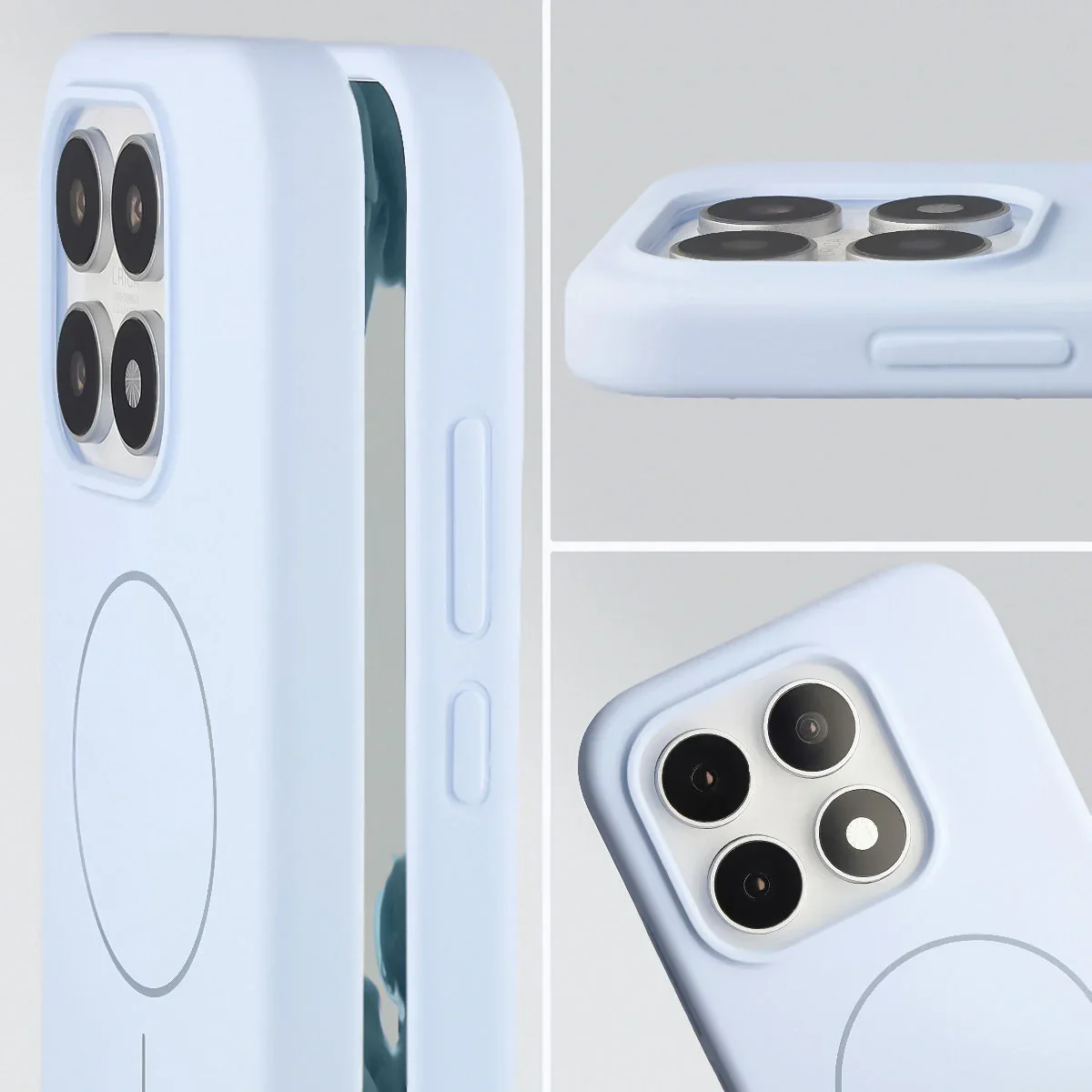 Silikon Handyhülle mit Magnetring für Xiaomi 17, Bizon Soft Case Magnetic, Hellblau - Image 6