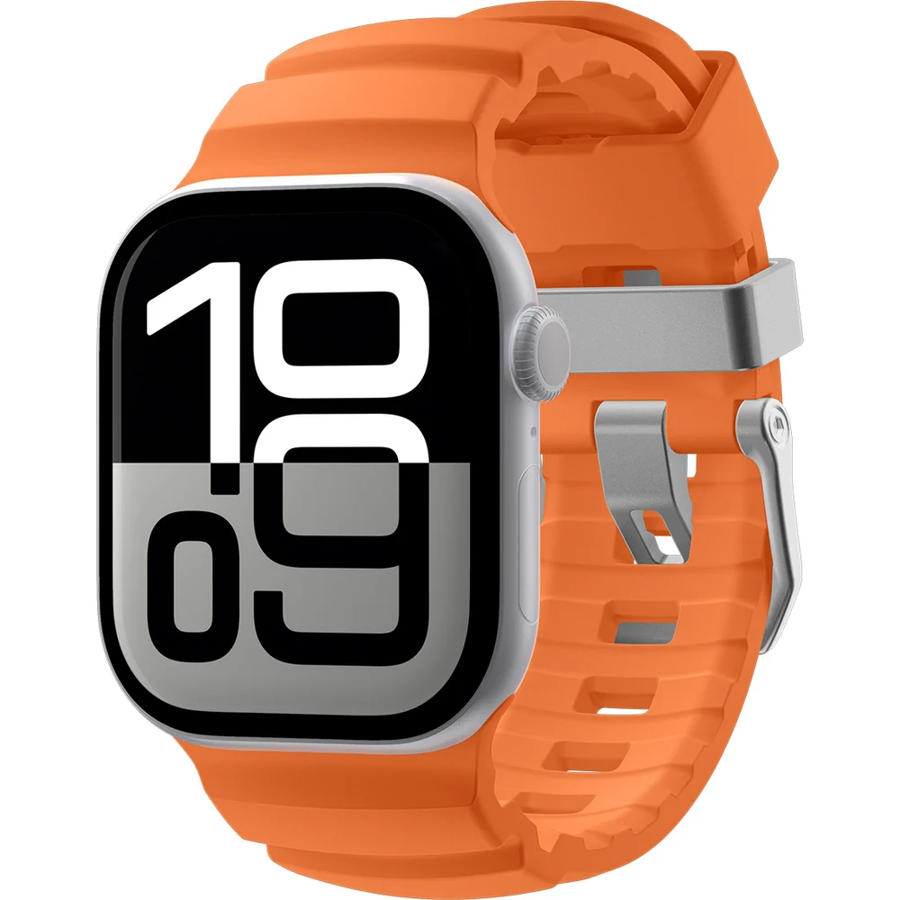 Silikonband für Apple Watch 49/46/45/44 mm, Spigen WBS2, Orange - Image 11