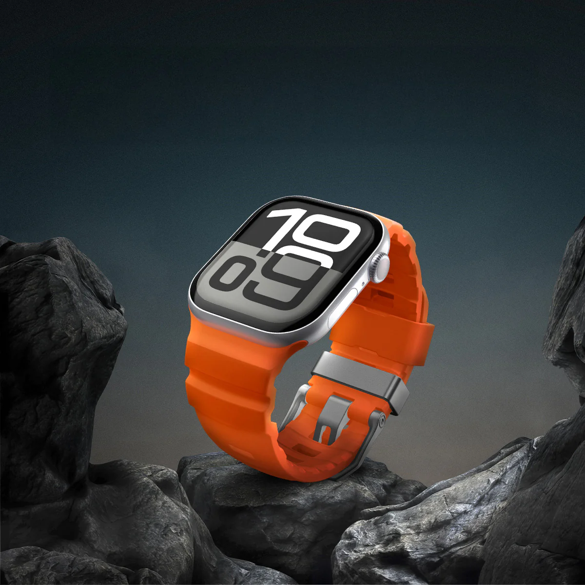 Silikonband für Apple Watch 49/46/45/44 mm, Spigen WBS2, Orange - Image 12