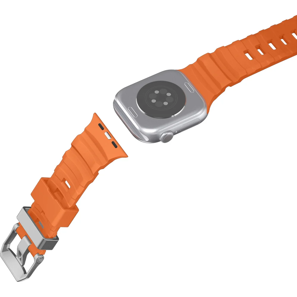 Silikonband für Apple Watch 49/46/45/44 mm, Spigen WBS2, Orange - Image 3