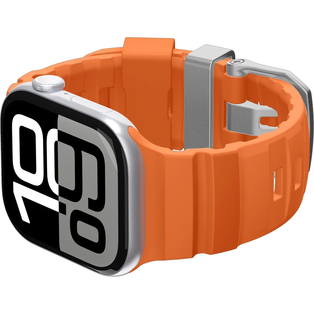 Silikonband für Apple Watch 49/46/45/44 mm, Spigen WBS2, Orange - Image 4