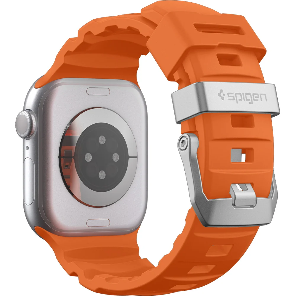 Silikonband für Apple Watch 49/46/45/44 mm, Spigen WBS2, Orange - Image 6