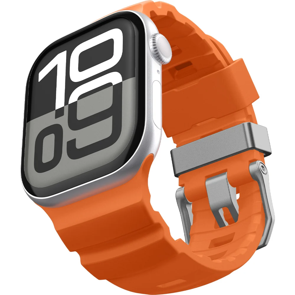 Silikonband für Apple Watch 49/46/45/44 mm, Spigen WBS2, Orange - Image 8