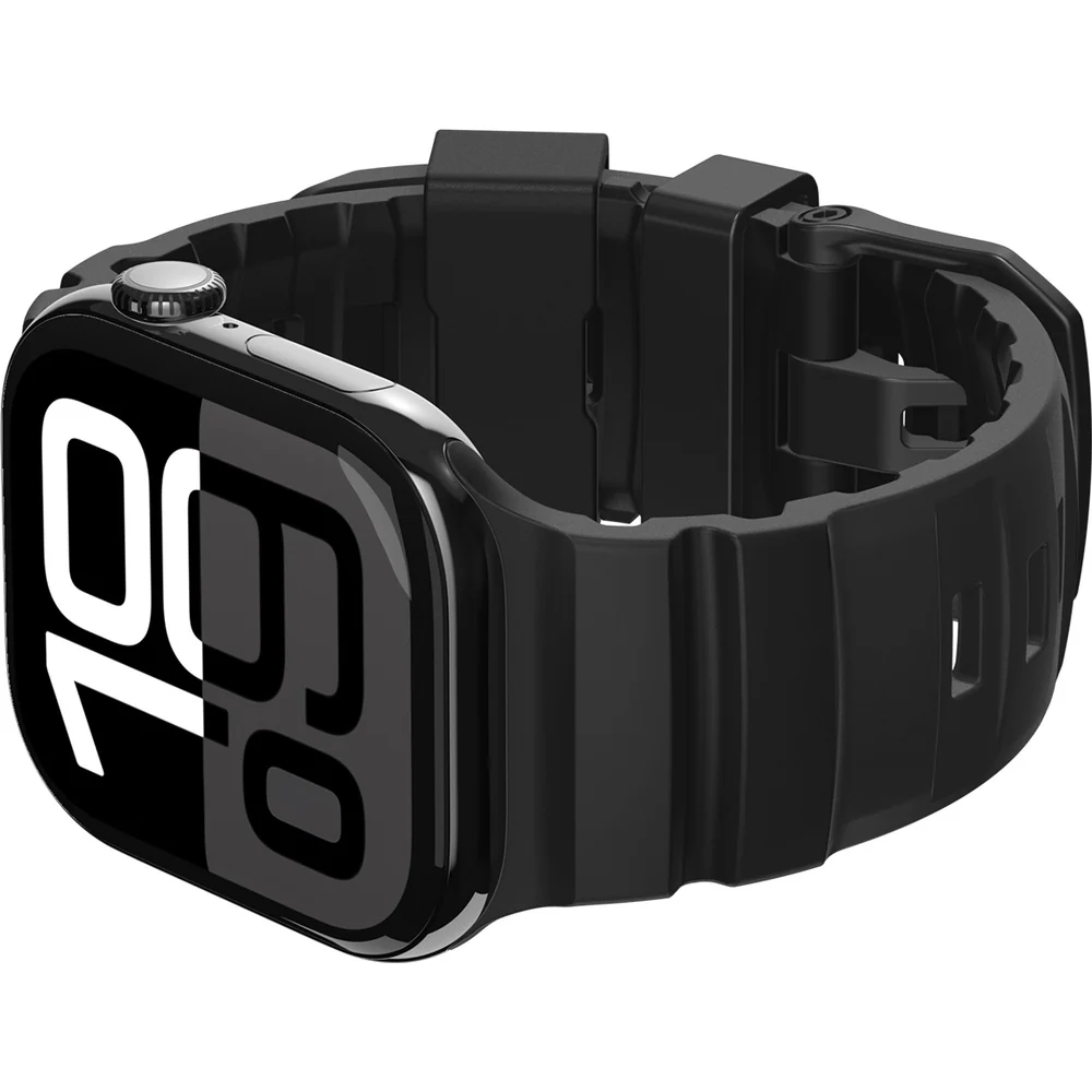 Silikonband für Apple Watch 49/46/45/44 mm, Spigen WBS2, Schwarz - Image 4