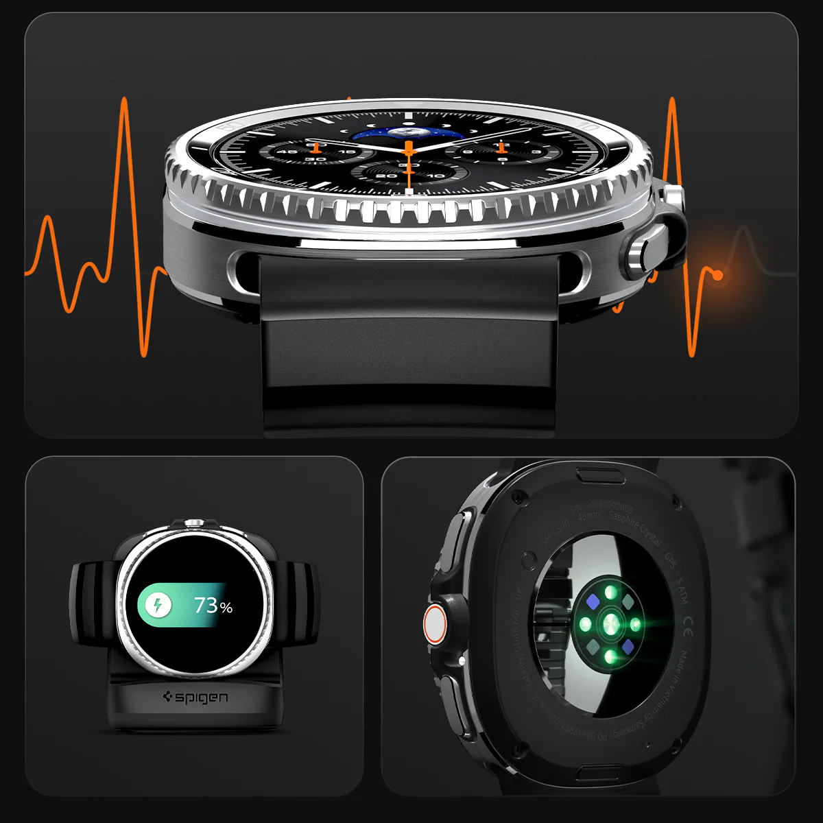 Silikonband für Galaxy Watch 8 / 8 Classic, Spigen WBS2, Schwarz - Image 17