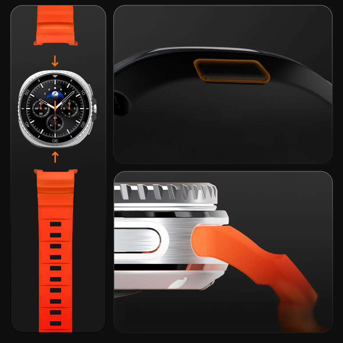 Silikonband für Galaxy Watch Ultra 2 / 1, Spigen WBS2, Orange - Image 14