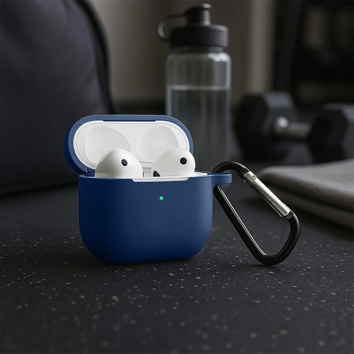 Silikonhülle mit Karabiner für AirPods 3, Bizon Case Headphone Silicone, Dunkelblau - Image 4