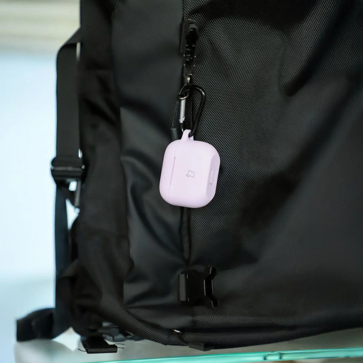 Silikonhülle mit Karabiner für AirPods 3, Bizon Case Headphone Silicone, Lavendel - Image 5