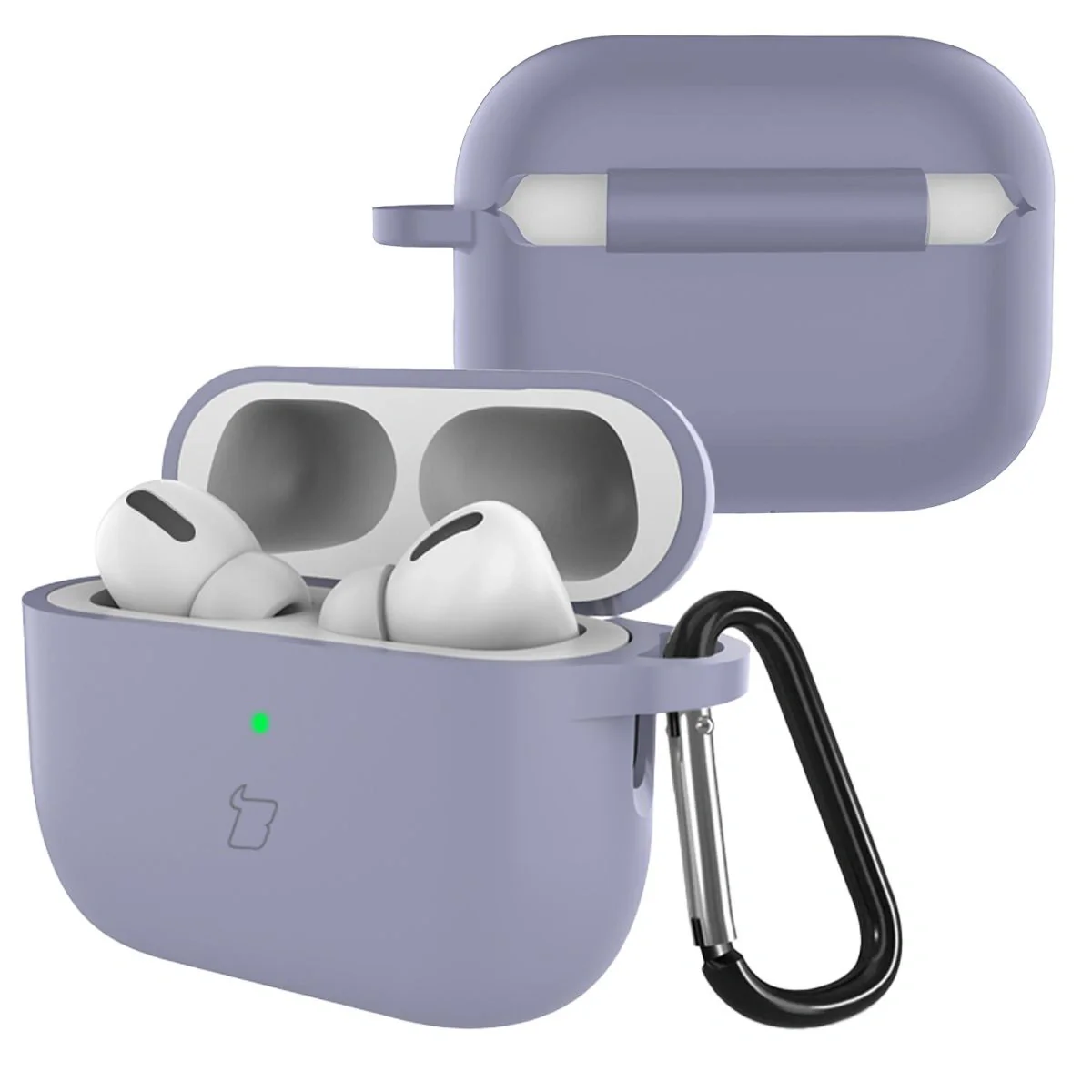 Silikonhülle mit Karabiner für AirPods Pro 3, Bizon Case Headphone Silicone, Grau