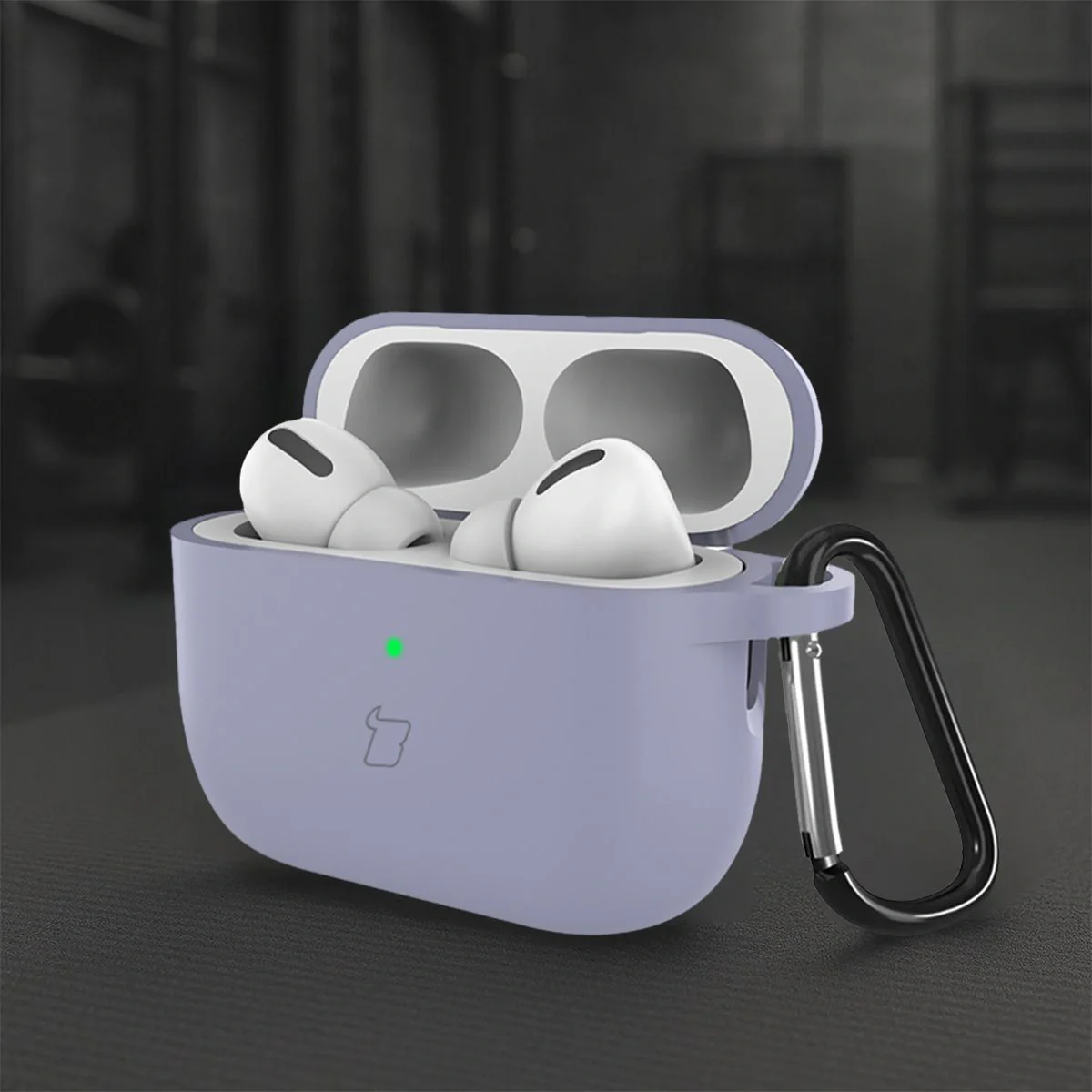 Silikonhülle mit Karabiner für AirPods Pro 3, Bizon Case Headphone Silicone, Grau - Image 4