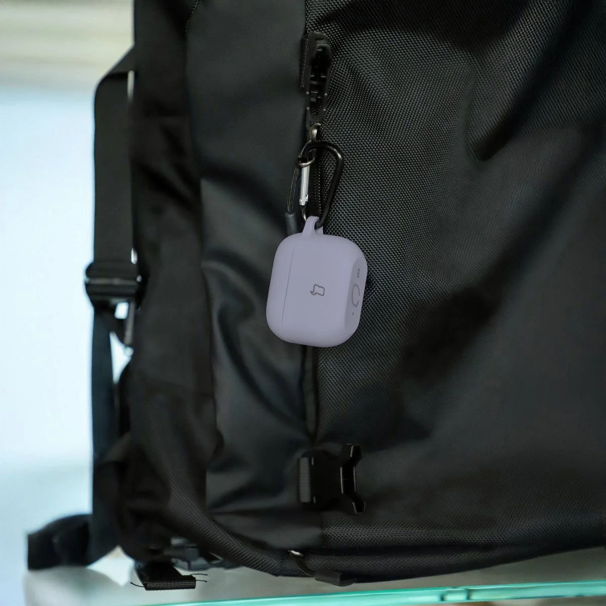 Silikonhülle mit Karabiner für AirPods Pro 3, Bizon Case Headphone Silicone, Grau - Image 5