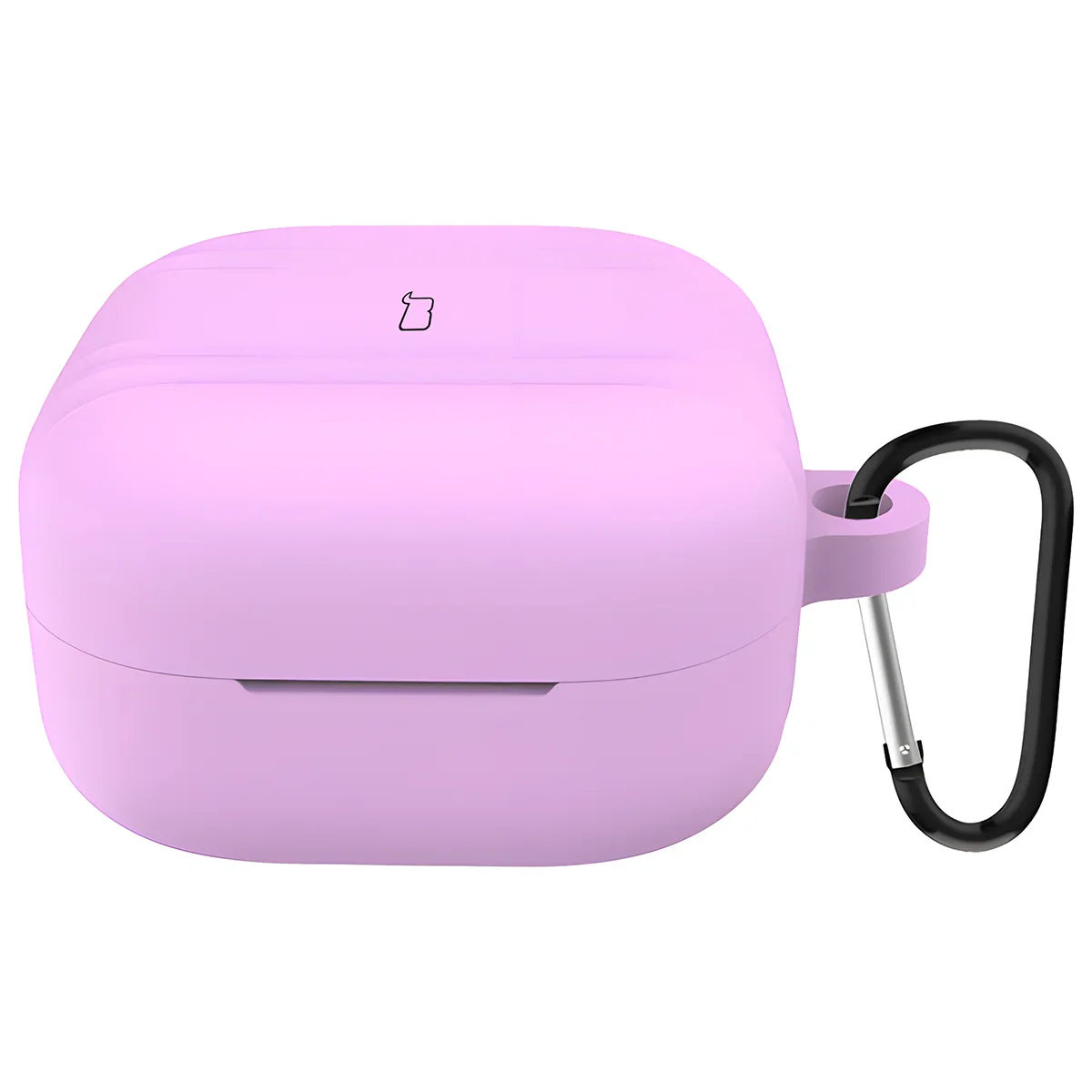 Silikonhülle mit Karabiner für Galaxy Buds 4 / 4 Pro, Bizon Case Headphone Silicone, Hellviolett