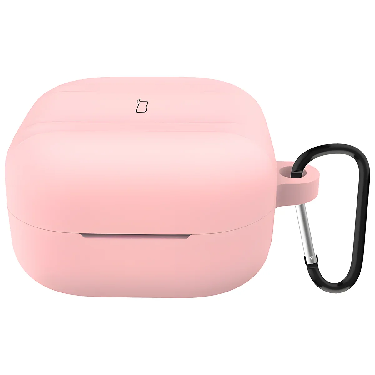 Silikonhülle mit Karabiner für Galaxy Buds 4 / 4 Pro, Bizon Case Headphone Silicone, Rosa