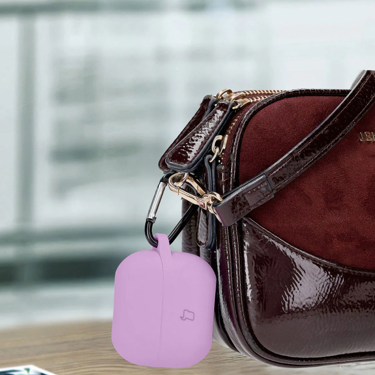 Silikonhülle mit Karabiner für Galaxy Buds 3/3 Pro/3 FE, Bizon Case Headphone Silicone, Hellviolett - Image 4