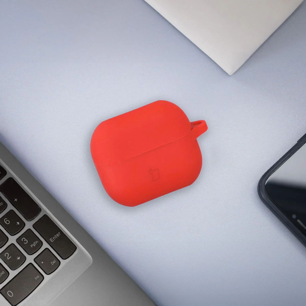 Silikonhülle mit Karabiner für Galaxy Buds 3/3 Pro/3 FE, Bizon Case Headphone Silicone, Rot - Image 3