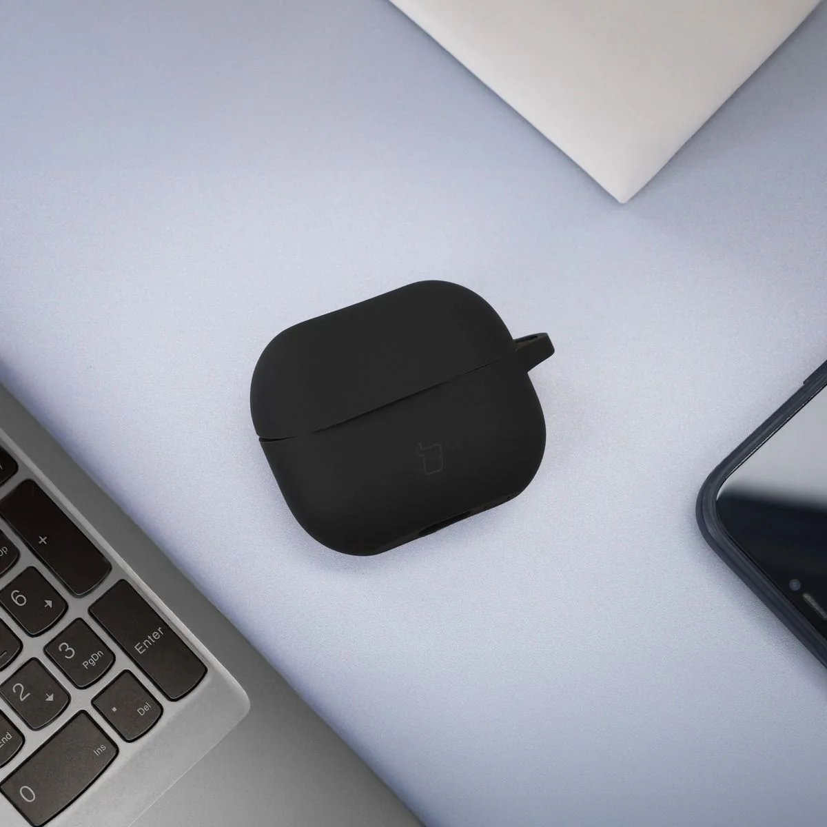 Silikonhülle mit Karabiner für Galaxy Buds 3/3 Pro/3 FE, Bizon Case Headphone Silicone, Schwarz - Image 3
