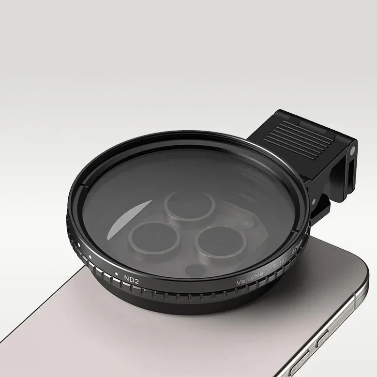 Smartphone Objektiv mit VND Filter 2–400, Apexel HD Glass 67 mm ND400, Schwarz - Image 4