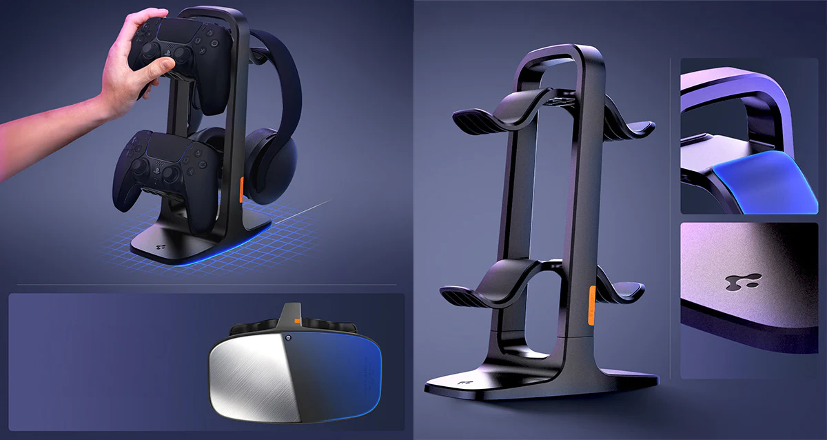 Spigen Headphone Stand VG400 für Kopfhörer und Controller PS5 / XBOX / Switch Pro / PC, Schwarz - Image 21