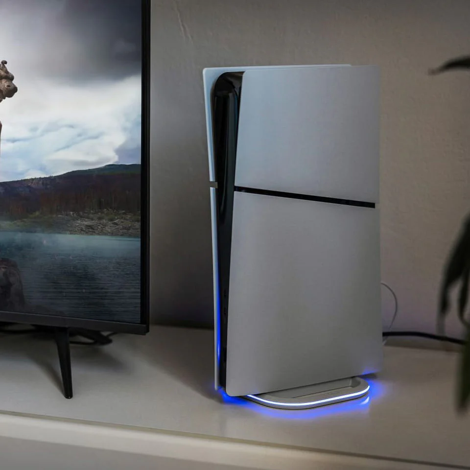Ständer für die Konsole für PlayStation 5 / 5 Slim / 5 Pro, Fixed Led Stand RGB, Weiß - Image 6