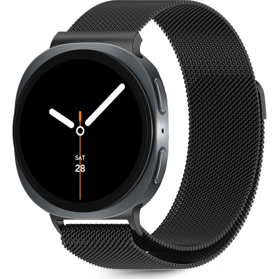 Stahlarmband für Galaxy Watch 8 40 mm / 44 mm / 8 Classic 46 mm, Tech-Protect Milaneseband, Schwarz - Image 3