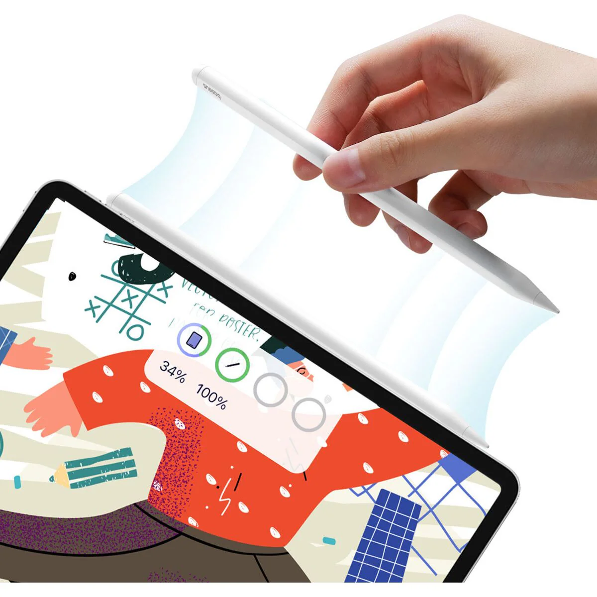 Stift Baseus für iPad / Pro / Air / Mini (2018 und neuere) Smooth Writing 2 Stylus Writing 2 Overseas mit induktiver Aufladung, Weiß - Image 3
