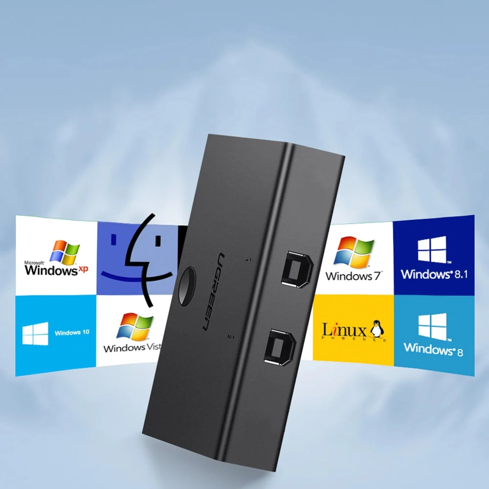 Switch Ugreen Sharing Switch 2in1 Out 30345, 2xUSB-B - USB-A, Schwarz - Image 6